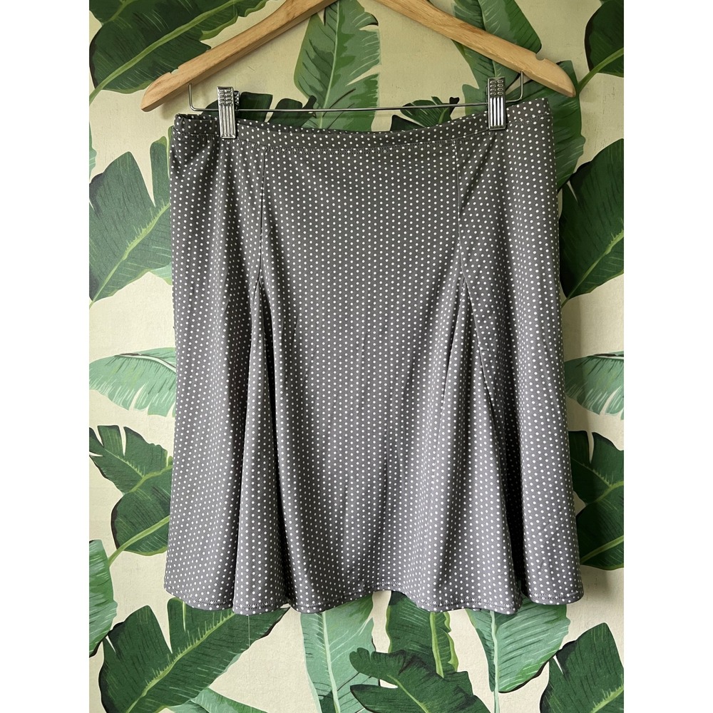 Max Studio Polka Dot Skirt Womens Large Grey